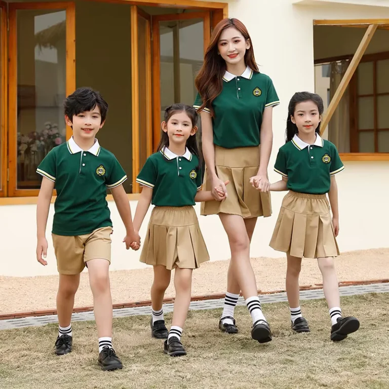 OEM-ODM-Custom-Design-Fabric-Colour-Kindergarten-Primary-Children-Polo-Shirt-Skirt-Boys-and-Girls-Summer-School-Uniform-Dress