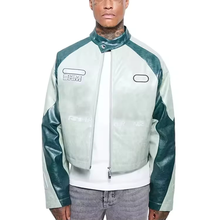 OEM-ODM-Custom-High-Quality-Boxy-Vintage-450GSM-Emboss-Embroidered-Logo-Zip-Up-PU-Leather-Motorcycle-Jacket-Men