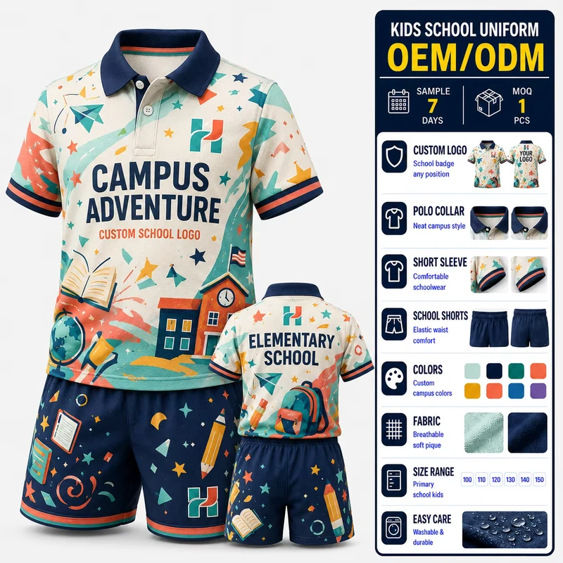 OEM ODM Custom Size School Uniforms for Boys and Girls