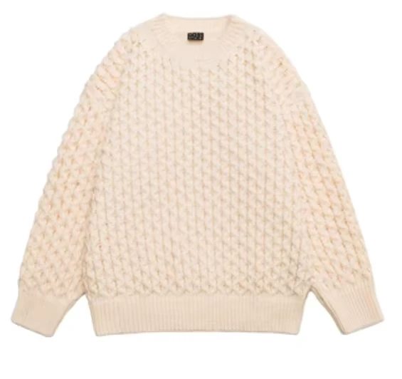 OEM & ODM Custom Winter Fashionable Design Plain Crew Neck Pullover Cable Knitted Sweater for Men