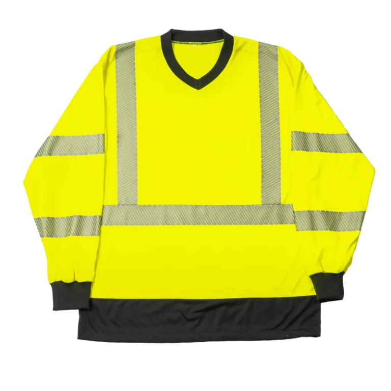 OEM-ODM-Customized-Logo-Hi-Vis-Long-Sleeve-Class-3-Safety-Shirt-UV-Protection-to-UPF-40-with-Heat-Transfer-Reflective-Tape