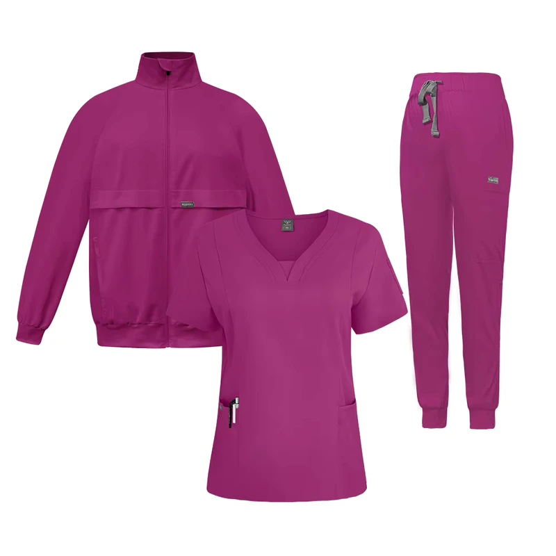OEM ODM Hospital Medical Doctor Three-Piece Scrub Uniform Jackets