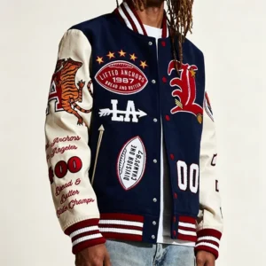 OEM ODM Pilot Coat Sleeve Chenille Embroidered Couple College Varsity Baseball Jacket Street Fashion Men Jacket