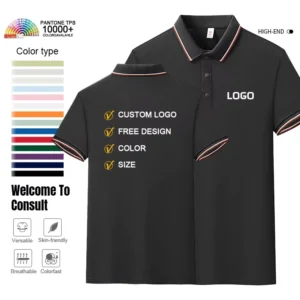 OEM ODM Solid Blank Casual Wear Spring Customized Logo Polo Shirt Work for Tennis Golf Polo T shirt