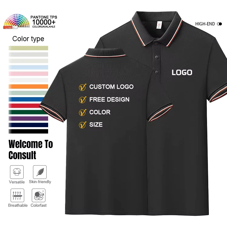 OEM ODM Solid Blank Casual Wear Spring Customized Logo Polo Shirt Work for Tennis Golf Polo T shirt
