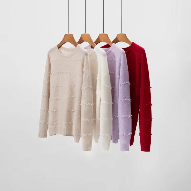 OEM ODM Women's Eco Friendly Classic Knit 100% Cashmere Pullover Sweater