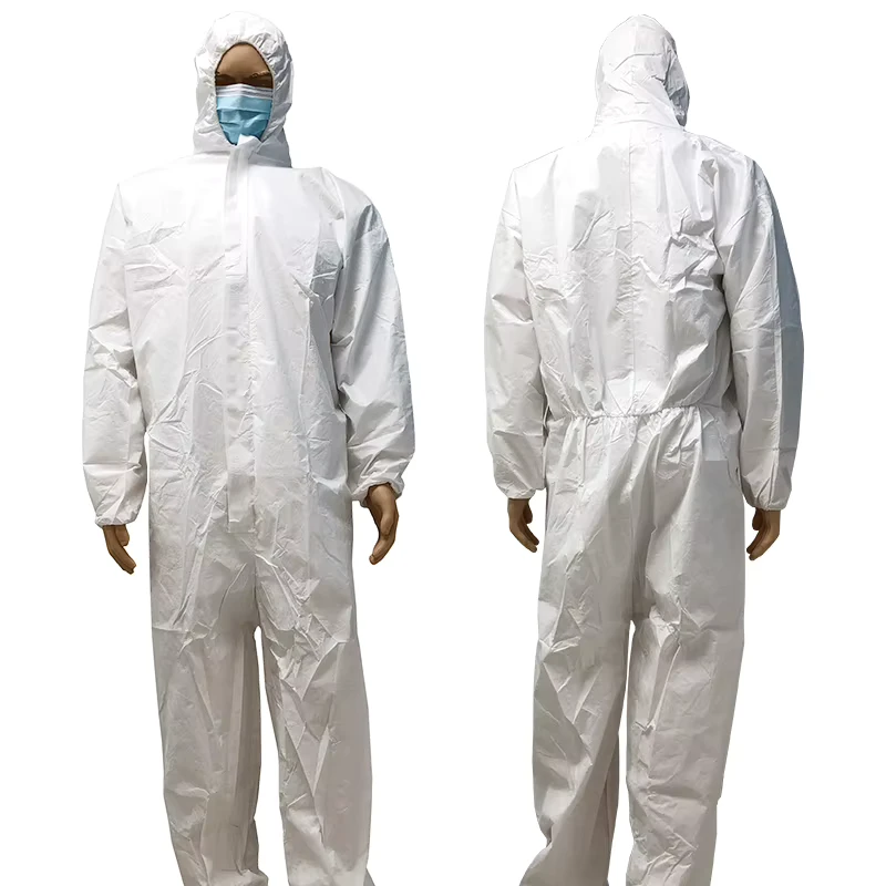 OEM PP PE Microporous Dupont Tyvek 500 Xpert 600 White Type 3 4 Isolation Medical Disposable Protection Coverall Clothing