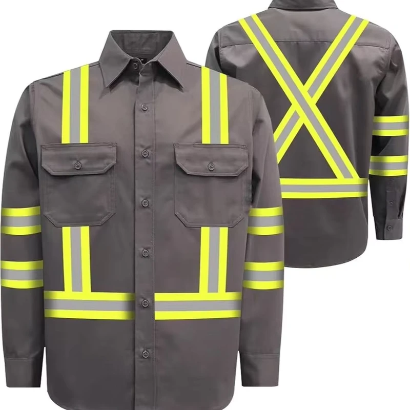 OEM Reflective High Visibility Waterproof Safety Work Shirt Polyester Workwear Winter Jacket for Road Construction