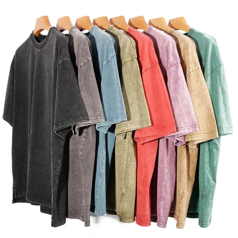 OEM-Retro-100-Cotton-Heavyweight-Mens-Regular-Fit-Solid-Knitted-Short-Sleeve-Silk-Screen-Printed-Logo-T-shirt-Stone-Acid-Washed