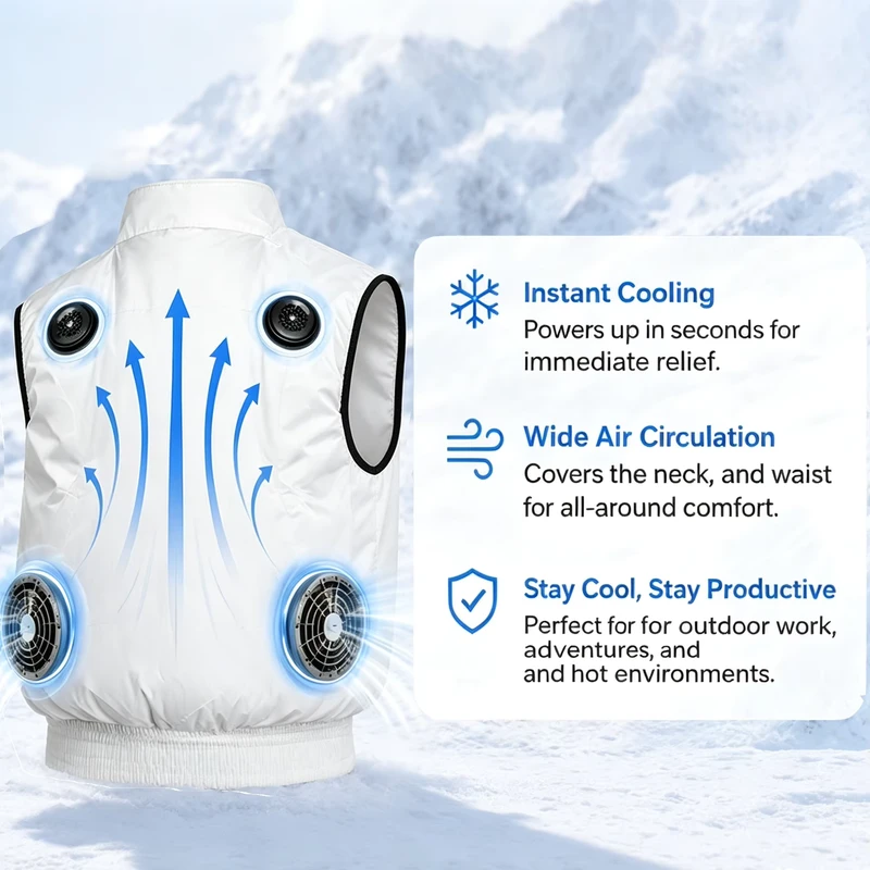 OEM Semiconductor Cooling Jacket Wearable Air Conditioning Clothing for Construction and Outdoor Workers