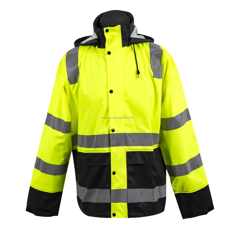 OEM Service Hi Vis Men's Winter Safari Jacket Hooded Waterproof Windproof Quick Dry Casual Stand Collar for Outdoor Training