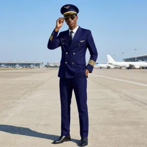OEM Service Price Polyester Blend Fabric Professional Unisex Pilot & Stewardess Airline Uniforms