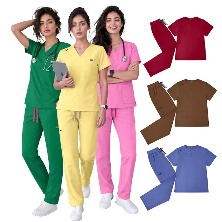 OEM-Short-Sleeve-Tops-Jogger-Pants-Medical-Hospital-Nursing-Scrub-Uniforms-Men-Women-Nurse-Scrubs-Sets