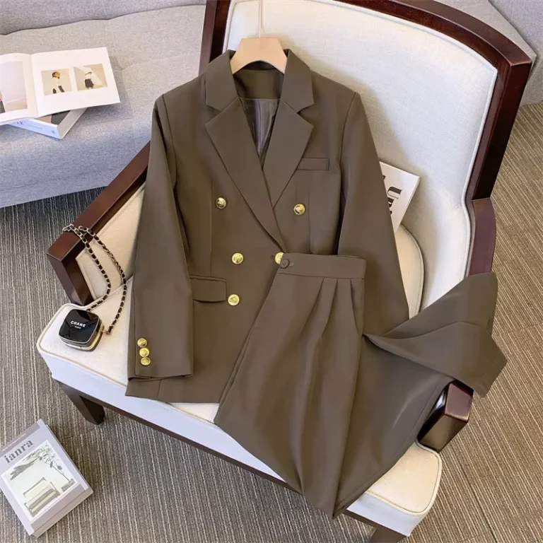 OEM-Slim-Fit-Blazer-for-Women-Ladies-Office-Suits-Double-Breasted-Suit-Fashion-Clothing-Pants-Custom-Cotton-Customized