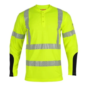 OEM UL Certificated Safety Long Sleeve Breathable Modacrylic Hi Vis Shirts Reflective Security Work Shirt
