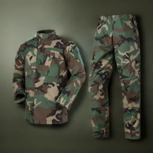 OEM Unisex Breathable Cotton Polyester Ripstop Camouflage Set Tactical Clothing Combat Uniform Green for Hunting