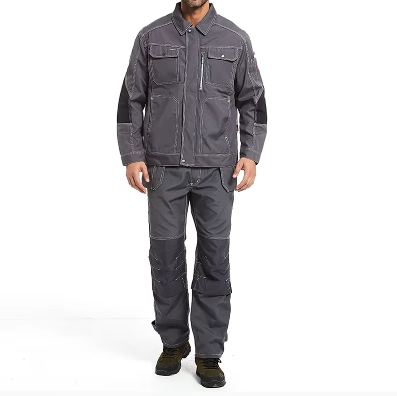 OEM Western Style Multi Pocket Relaxed Fit Jacket Cargo Pants Sets Reinforced Cordura Construction Work Suit