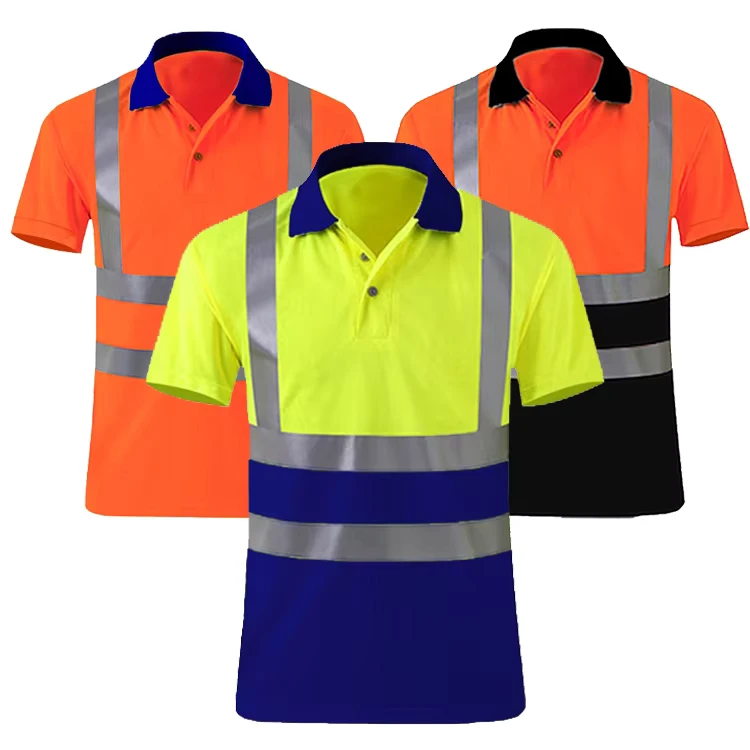 OEM-Workwear-Quick-Dry-Hi-Vis-T-Shirt-Reflective-Work-Traffic-Worker-Wear-Engineering-Security-Construction-Safety-Polo-Shirts