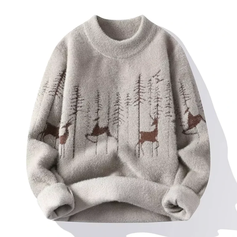 OMG-Mens-Christmas-Polyester-Fleece-Pullover-Sweater-Thickened-Loose-Knit-Thermal-Base-Layer-Trendy-Neck-Breathable-Front-OEM