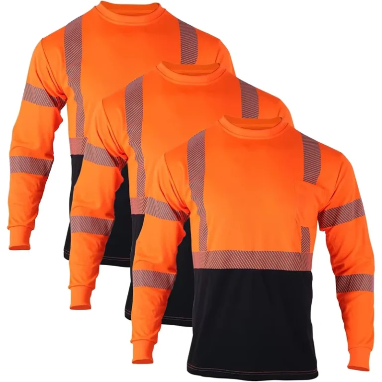 OSHA-Type-R-Class-3-High-Visibility-Reflective-Safety-Long-Sleeve-Construction-Work-Hi-Vis-t-Shirts-Uniform-Hi-vis-T-shirt-Grey