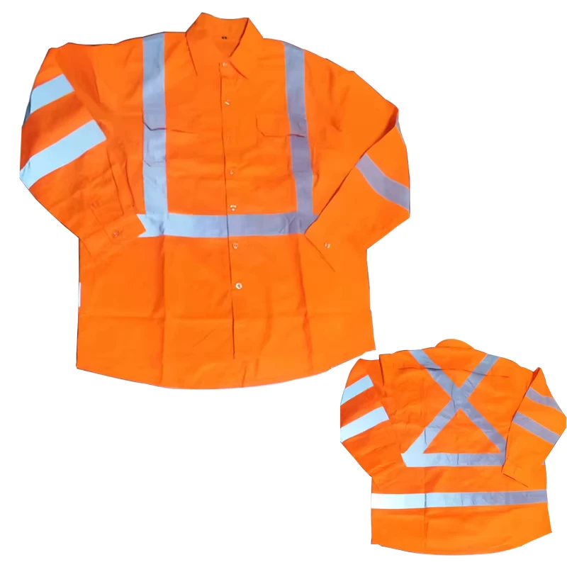 Oem Customizable Logo Construction Engineer Worker Security Shirt Road Cleaner Reflective Safety Hi Vis Work Shirt