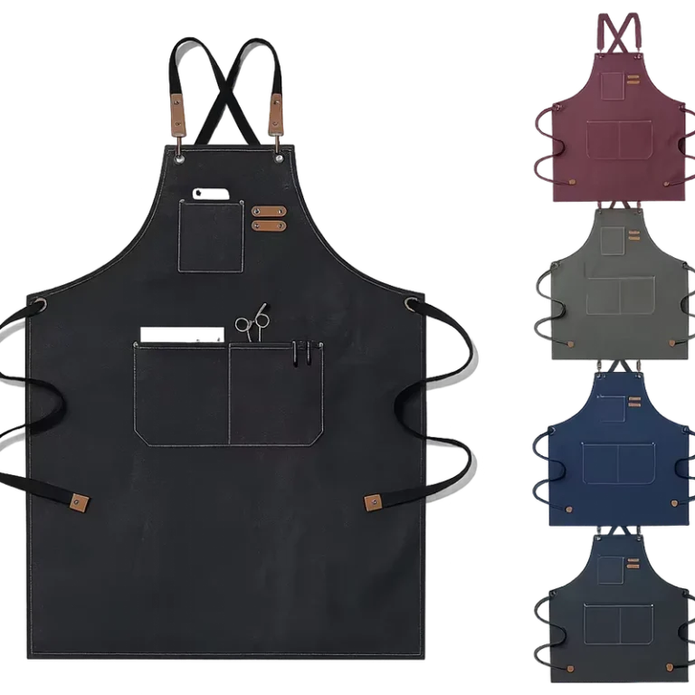 Oem-Customized-logo-Design-Excellent-Quality-Denim-Apron-Multi-pocket-Advertising-Kitchen-Work-Apron-Kitchen-Restaurant