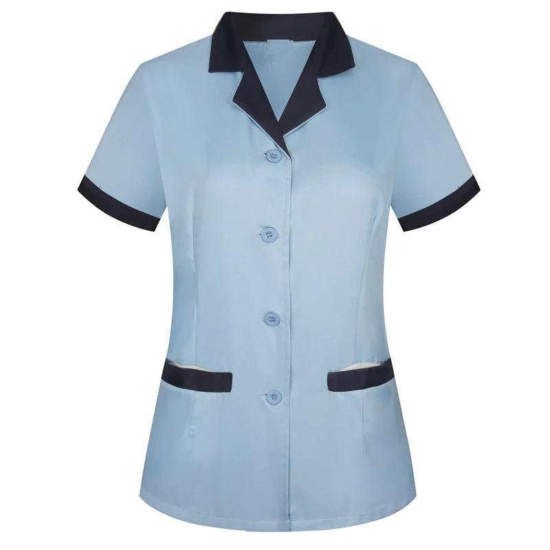 Oem Customized logo Short Sleeve Unisex Staff Uniform Work Cleaning Clothes Cleaning Housekeeping Staff Uniform Staff Uniform