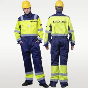 Oem Hi Vis Work Clothes Flame Retardant Workwear Uniform European Safety Work Suits for Men Waterproof Coverall