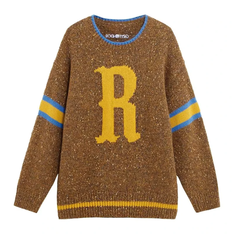 Oem Letter Custom Pullover Sweater Warm Womens Cotton Top Jumpers Knit Sweater
