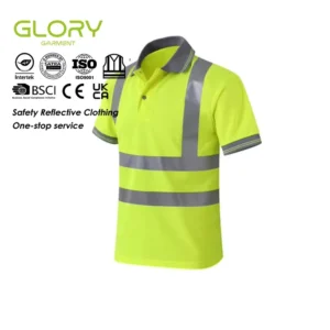 Oem Sport Tshirt Safety Road Construction Short Sleeve Hi Vis Reflective Men Outdoor Work Polo Shirt