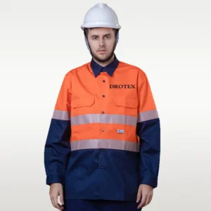 Oil Field Cotton Anti-Static Flame-Resistant Safety Work Shirt