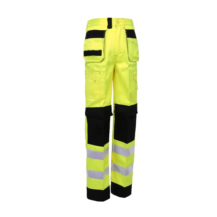 Oil-Field-Working-Custom-Hi-Viz-Vis-Reflective-Tapes-Yellow-Trousers-Kneepad-Men-High-Visibility-Night-Safety-Work-Pants