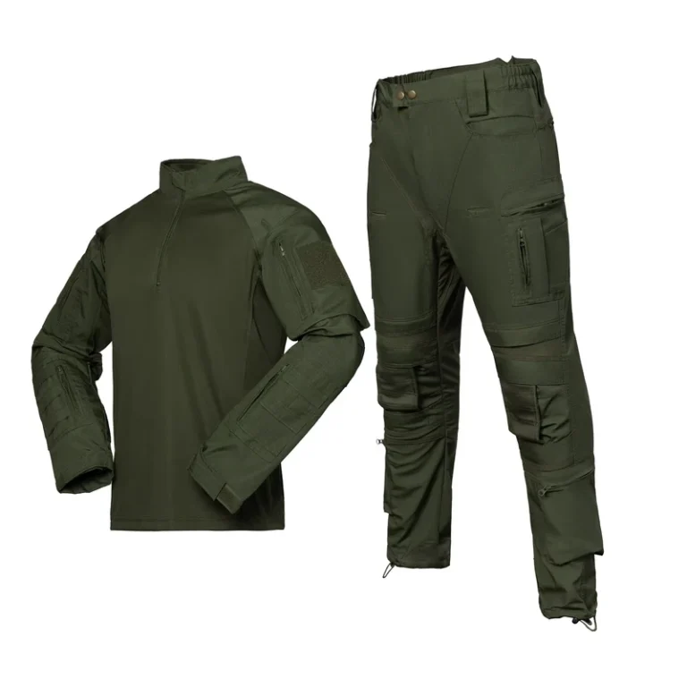 Olive-Green-A7-Frog-Suit-Tactical-Uniform-Twill-Polyester-Cotton-with-Multiple-Pockets