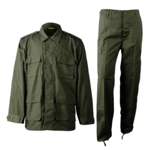 Olive Green F1 BDU Combat Uniform Ripstop Windproof Twill Fabric All-Season