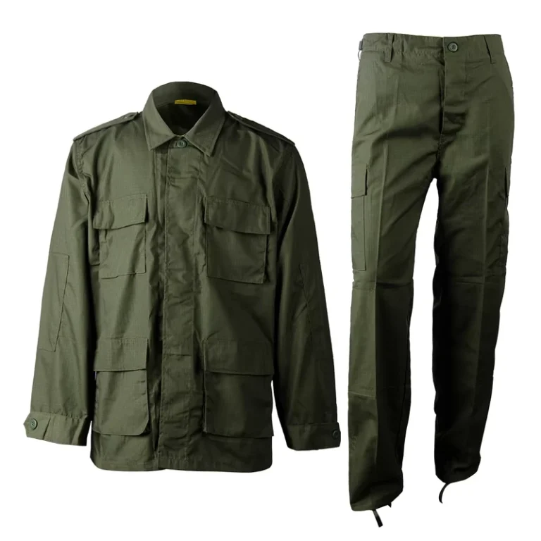 Olive-Green-F1-BDU-Combat-Uniform-Ripstop-Windproof-Twill-Fabric-All-Season
