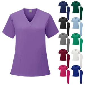 Operating Room Scrub Set Elastic Polyester Unisex Short-Sleeve Nurse Uniform