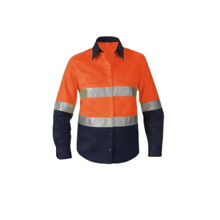 Orange-Construction-Work-FR-High-Visibility-Work-Shirts-With-Hi-Vis-Reflective-Tape