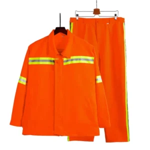 Orange Hi Vis Reflective Windbreaker Safety Jacket for Sanitation, Garden Work, and Surveying