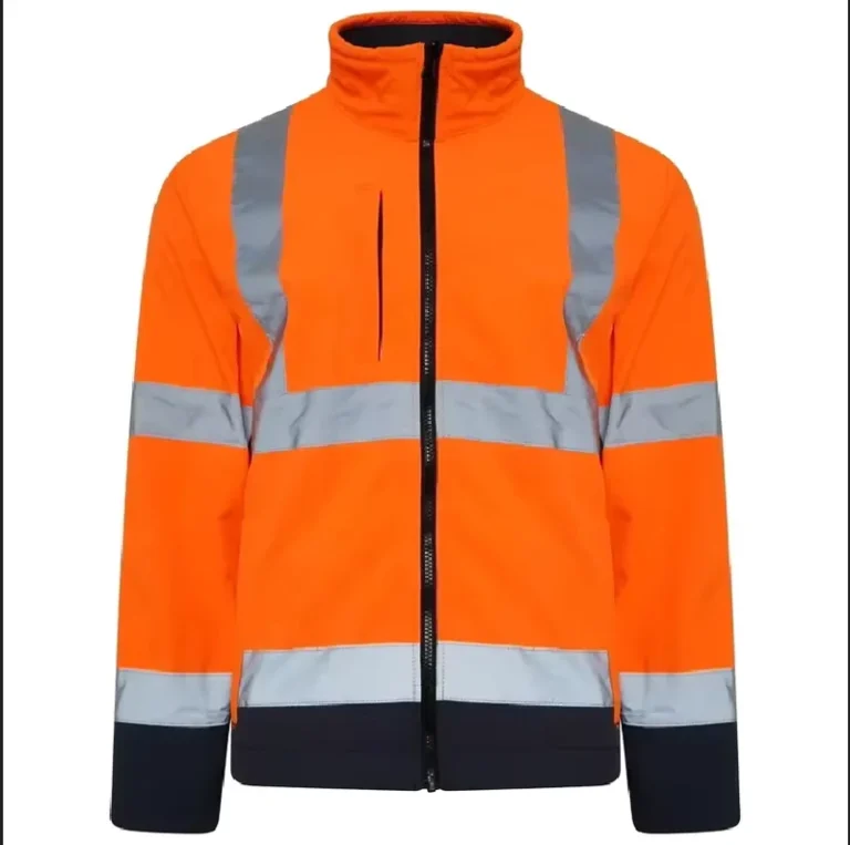 Orange-Navy-Two-Tone-Thermal-High-Visibility-Waterproof-Hi-Vis-Reflective-Safety-Softshell-Jacket