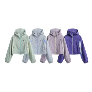 Outdoor Color Block Sun Protection Jacket UFP50+ Hooded Zippered Water Repellent Breathable Loose Fit