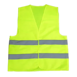 Outdoor Hi Vis Yellow Knitted Construction Vest with Reflective Stripes for Men and Women