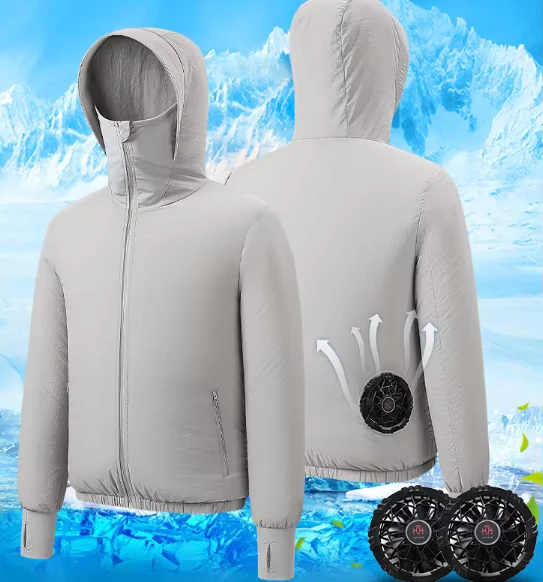 Outdoor-Lightweight-Workwear-Jacket-Breathable-Polyester-Fishing-Clothing-Sun-Protection-Cooling-Air-Conditioning-Fan-Power-Bank
