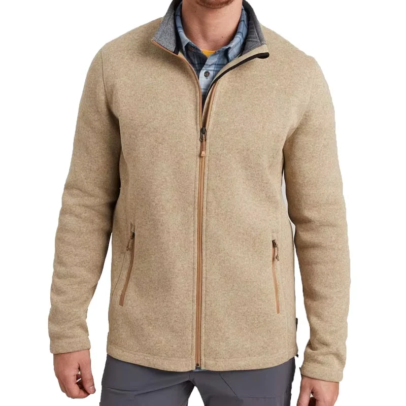 Outdoor Men Casual Thick Mountain Hiking Melange Fleece Jacket
