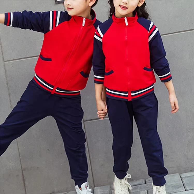 Outdoor-Team-Sport-Cotton-Polyester-Tracksuits-for-Kids-Unisex-School-Uniform