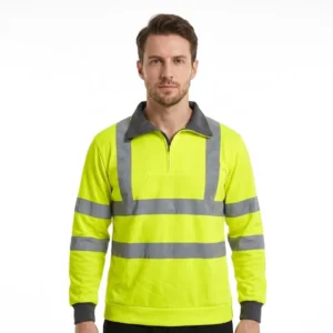 Outdoor Thin Fleece Breathable Plus Size Long Sleeve Reflective Night Running Cycling Safety Wear Hi Visibility Unisex Pullover