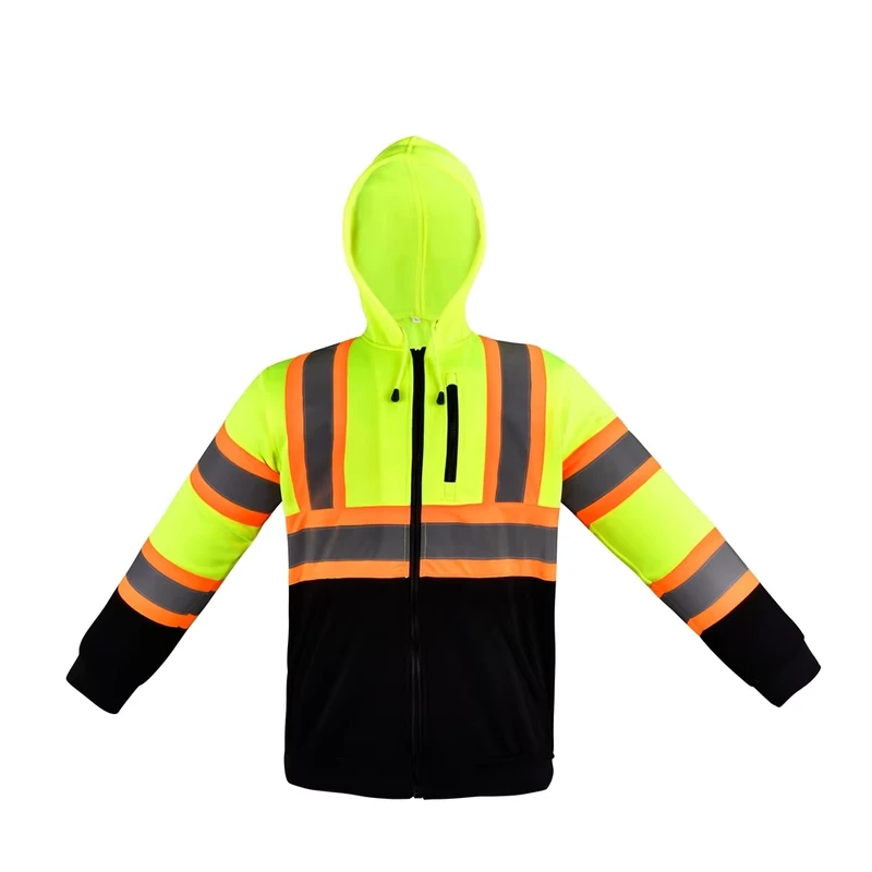 Outdoor Waterproof High Light Reflective Thermal Insulation Workwear Construction Safety Hoodies
