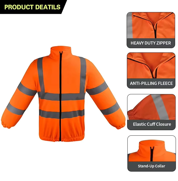 Outdoor Windproof High Visibility Portable Night Work Engineers Reflective Safety Jacket