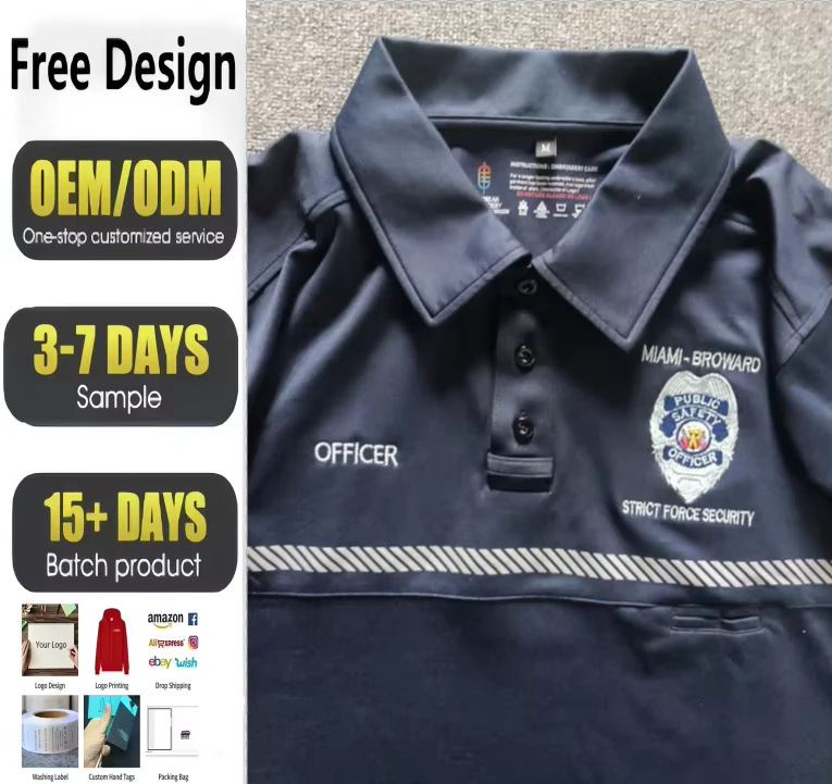 Oversized Cotton Reflective Stripe Work Polo Shirt Men's Workwear