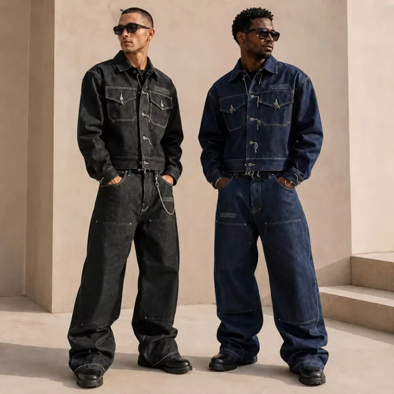Oversized-Heavyweight-Denim-Jacket-And-Pants-Two-Piece-Set-For-Men