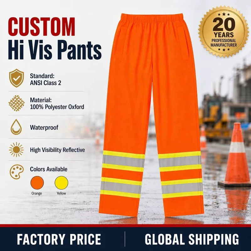 Oxford Polyester Hi Vis Safety Work Pants for Men